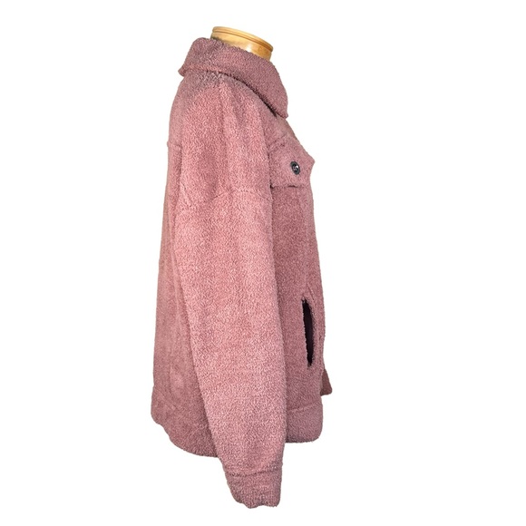 Tahari Women’s Mauve/Pink Plush Cozy Fleece Jacket Shacket XL - Picture 7 of 10
